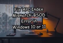 APC Index Mismatch